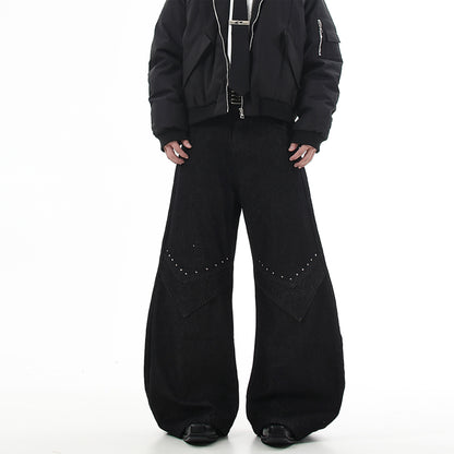 Bent knife denim straight tube slightly flared Vibe pants
