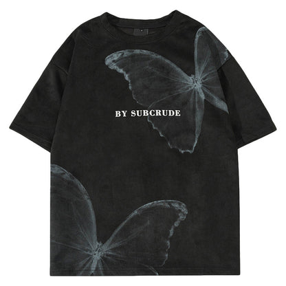 Men's Letter Print Oversize  Unique Couple Short Sleeve T-Shirt
