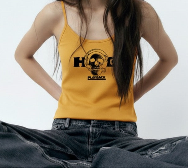 Gothic Skull Print Versatile Sexy Punk Fitted Slim Strapless