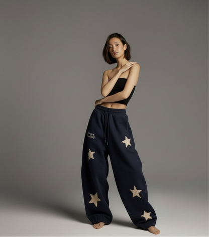 Retro street dance loose hanging feeling curved knife wide leg pants