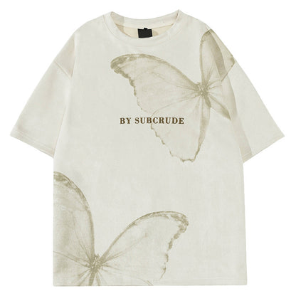 Men's Letter Print Oversize  Unique Couple Short Sleeve T-Shirt