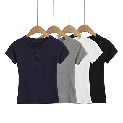 Short Sleeve T-Shirt Slim Fitting Base Top