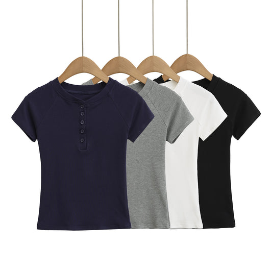 Short Sleeve T-Shirt Slim Fitting Base Top