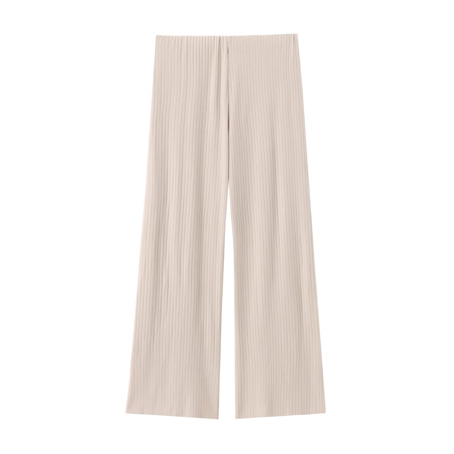 Women's High-Waist Wide-Leg Pants + Asymmetric Collar Sleeveless Top Set