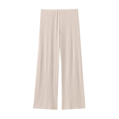 Women's High-Waist Wide-Leg Pants + Asymmetric Collar Sleeveless Top Set