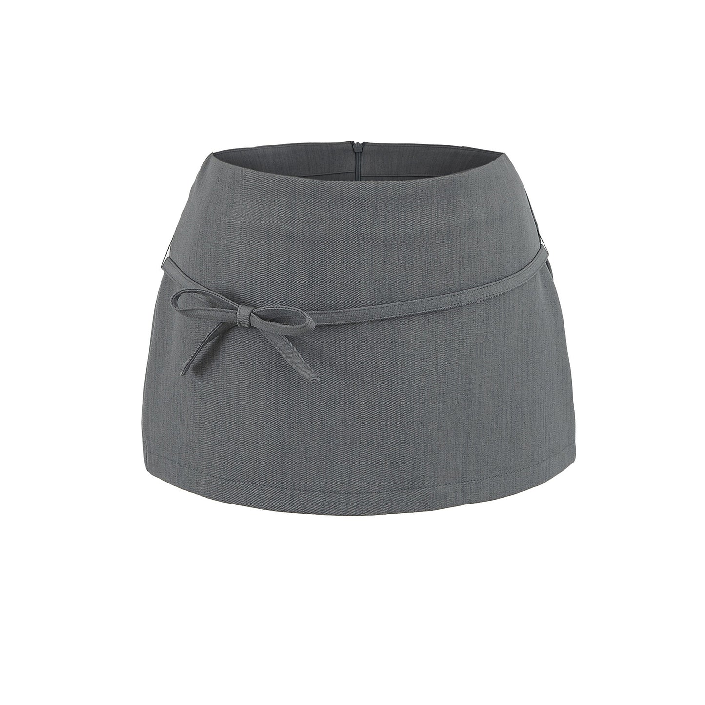 Elastic Waist Tie Belt Butterfly Knot Lined Pencil Skirt