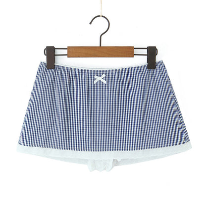 Fashionable Plaid Shirt Short Set Simple and Versatile Design, Slimming Effect