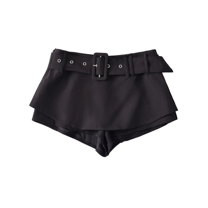 Low waisted waist belt skirt pants half skirt