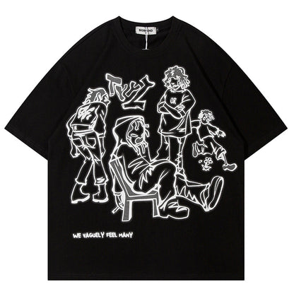 Men's Casual Streetwear Couple Short Sleeve T-Shirt