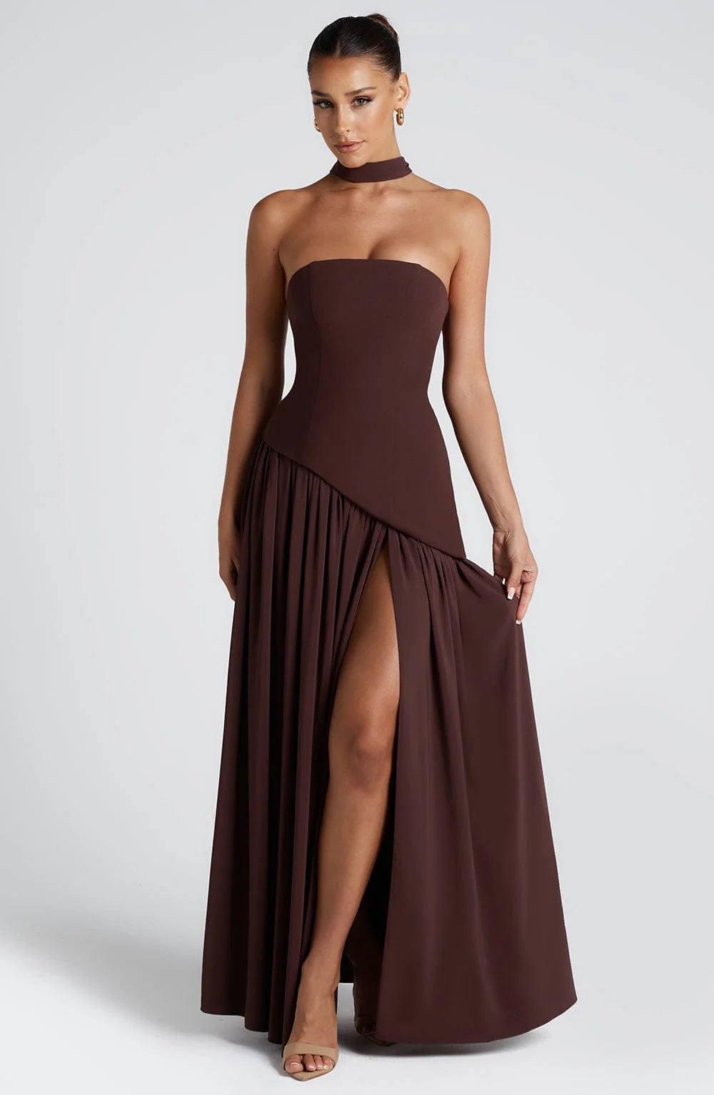 Women's  Slit Dress Fashionable Sexy Backless High Slit Long Dress