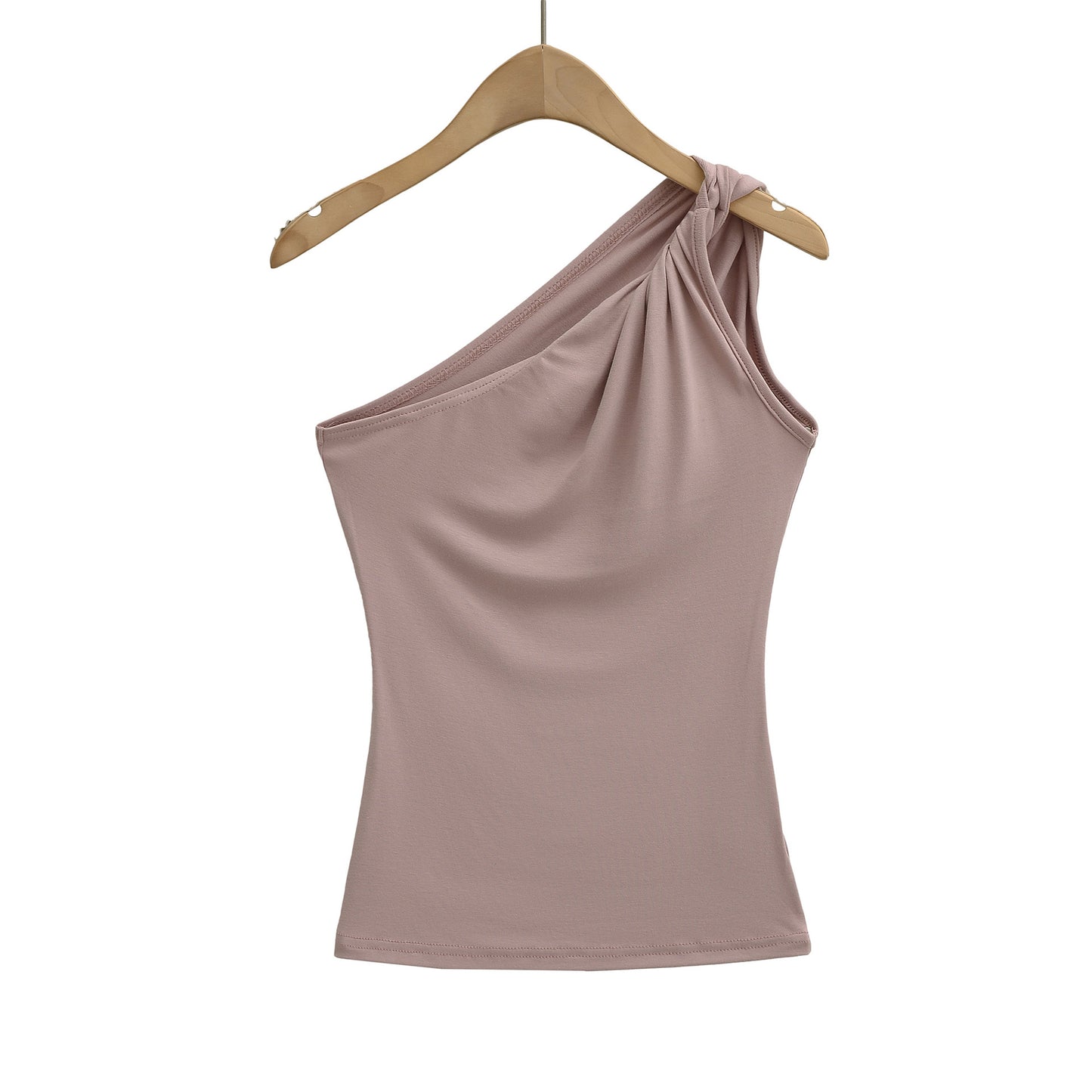 Single sided off shoulder slim fit vest