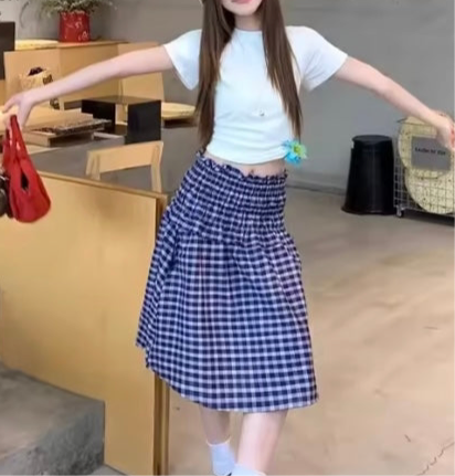 Strapless camisole skirt half skirt short skirt