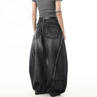 Vintage washed vintage curved knife dad jeans