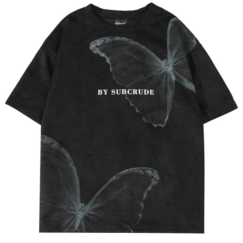 Men's Letter Print Oversize  Unique Couple Short Sleeve T-Shirt