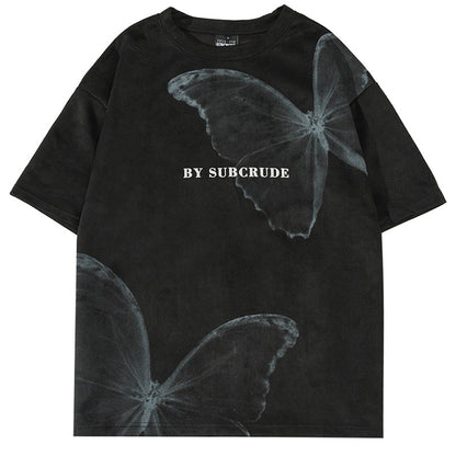 Men's Letter Print Oversize  Unique Couple Short Sleeve T-Shirt