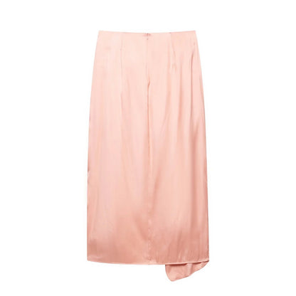 Golden Embellished Satin Feel Halter Top + Skirt Set for Women