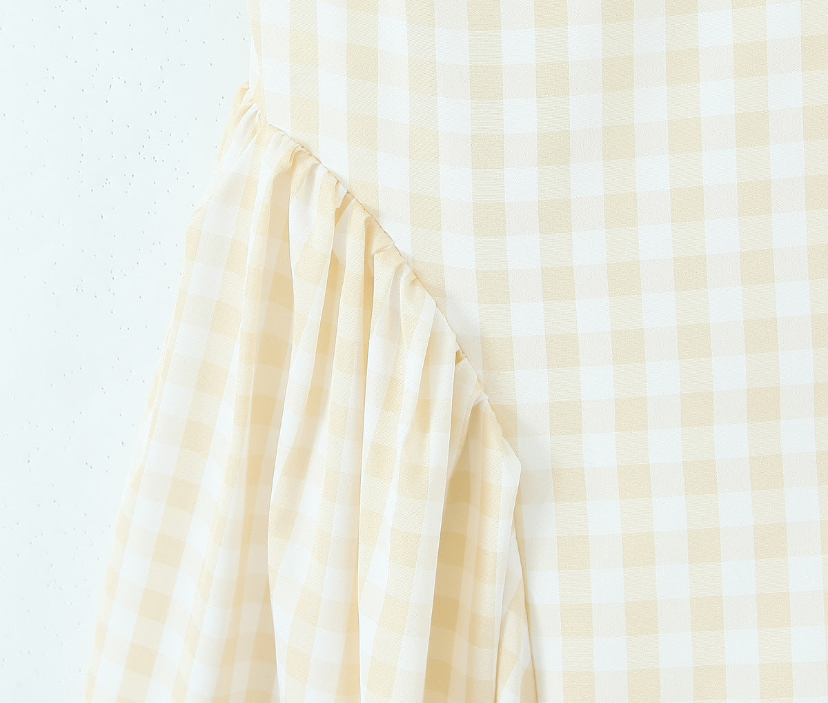 Plaid Elastic Waist Slim Fit Flared Strapless Long Dress