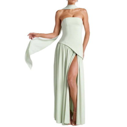 Women's  Slit Dress Fashionable Sexy Backless High Slit Long Dress