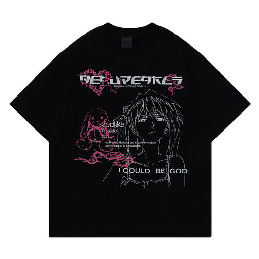 Short Sleeve T-Shirt Loose Fit  Anime Loose Version