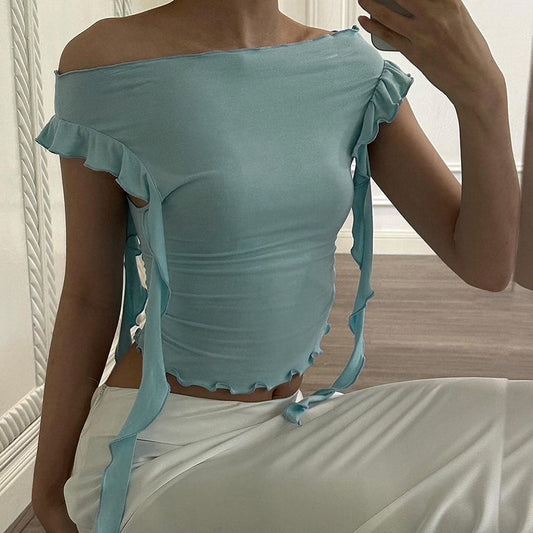 Sexy Bandage Lace-Up Tight Crop Top