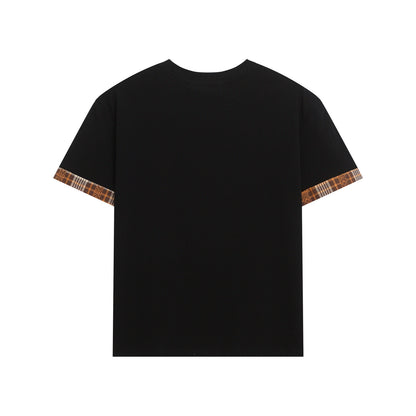 Short slim fit short sleeved T-shirt with letter print for women