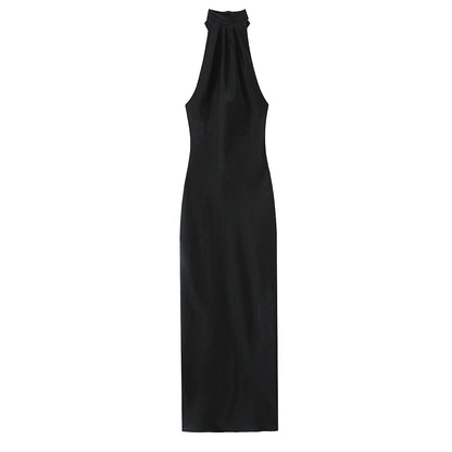 Women's Clothing Halter Neck Backless Midi Dress