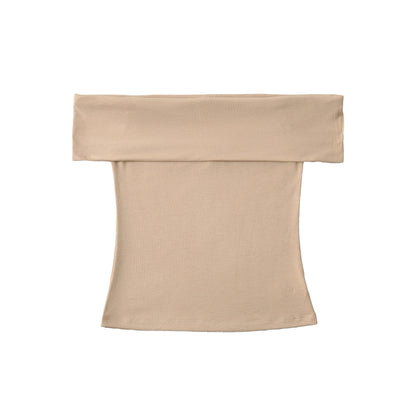 Slim One-Shoulder Plain Crop Top T-Shirt