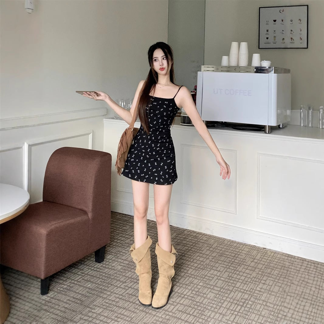 Spandex Slimming Floral Long Dress