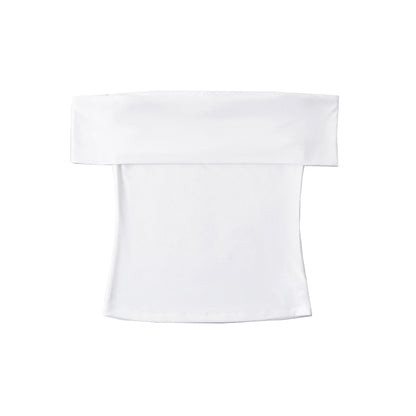 Slim One-Shoulder Plain Crop Top T-Shirt