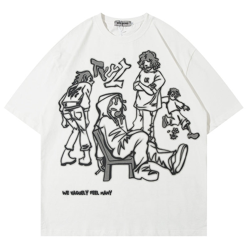 Men's Casual Streetwear Couple Short Sleeve T-Shirt