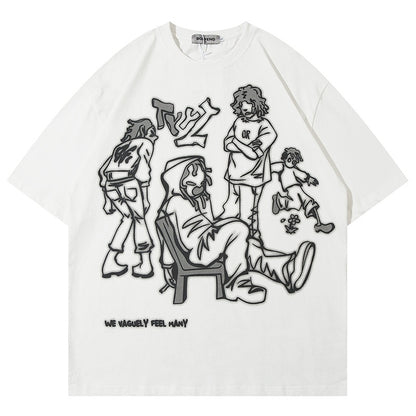 Men's Casual Streetwear Couple Short Sleeve T-Shirt