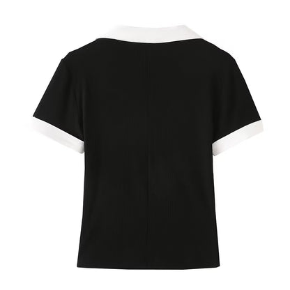 V-Neck Short Sleeve Slim T-Shirt