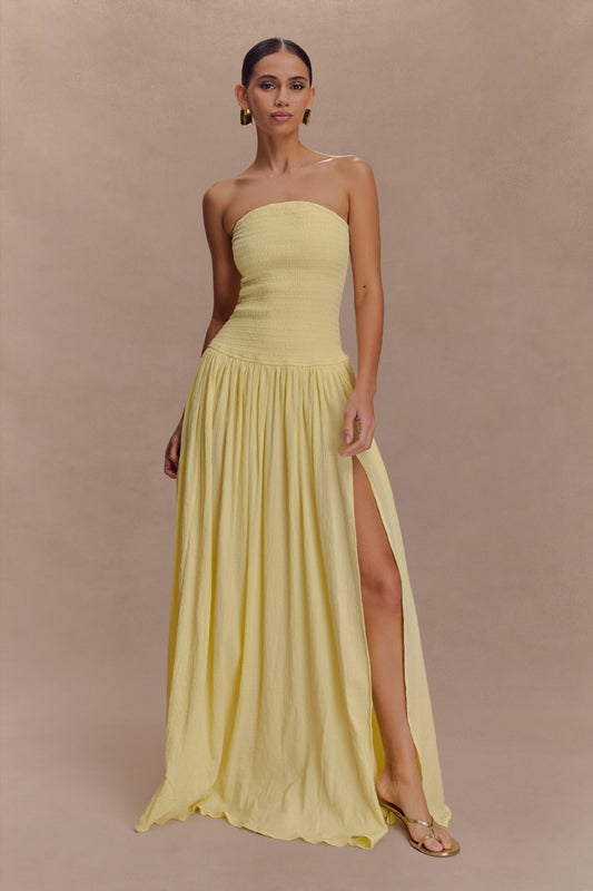 Women's Solid Color Sleeveless Backless Fitted Shirred Tube Dress Long Skirt Pleated