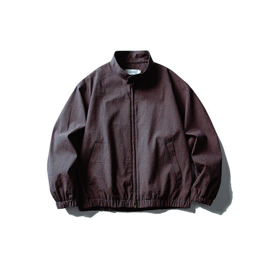 Casual Plaid Stand Collar Jacket Loose Leisure Outerwear