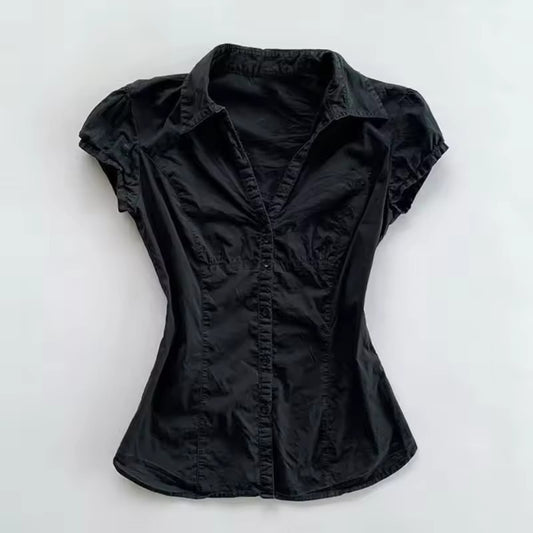 Sexy Slim Fitted Single-Breasted Blouse