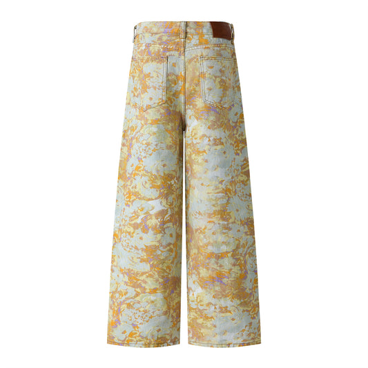 Blunt straight leg jeans wide leg slimming pants