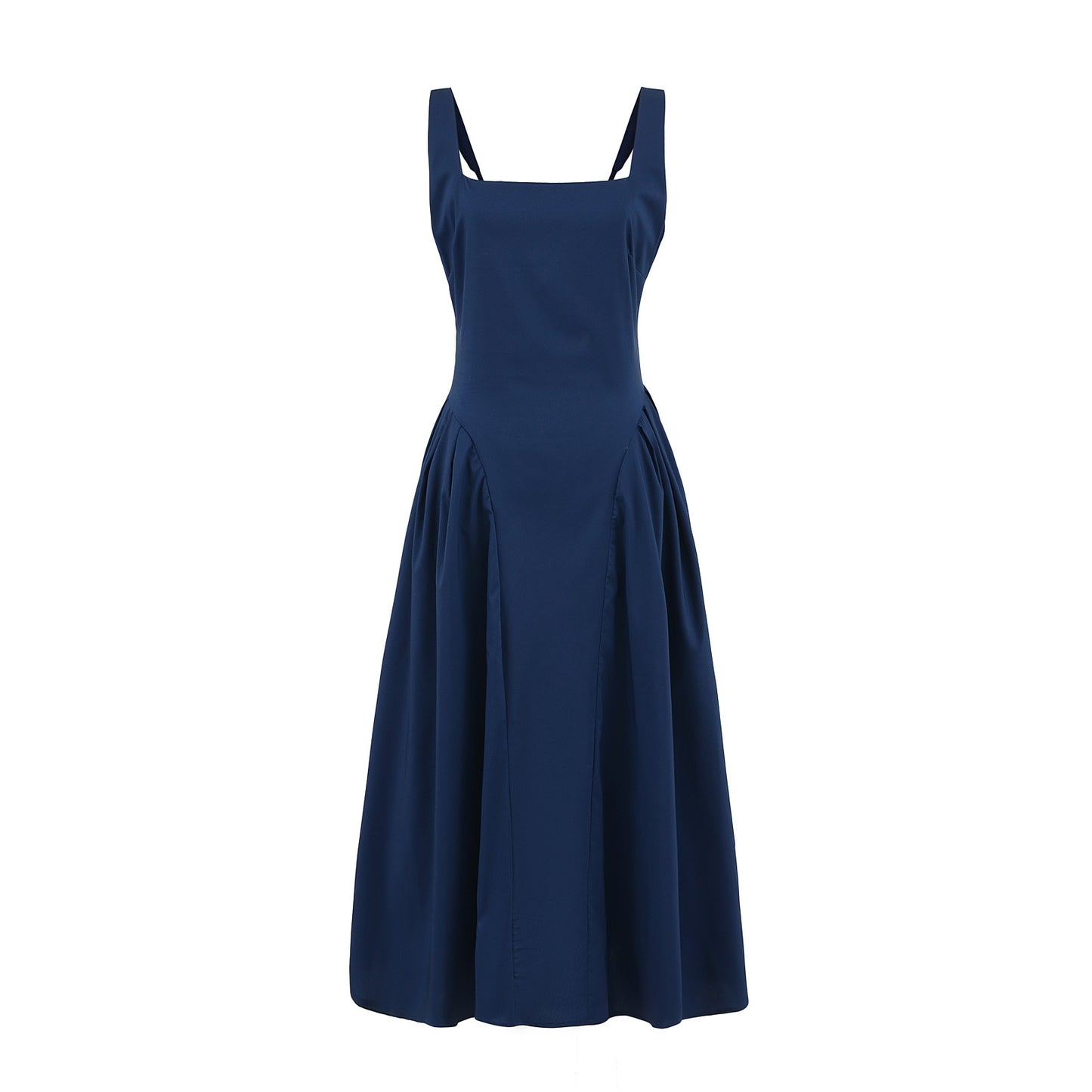 Sleeveless backless shoulder strap cinched dress