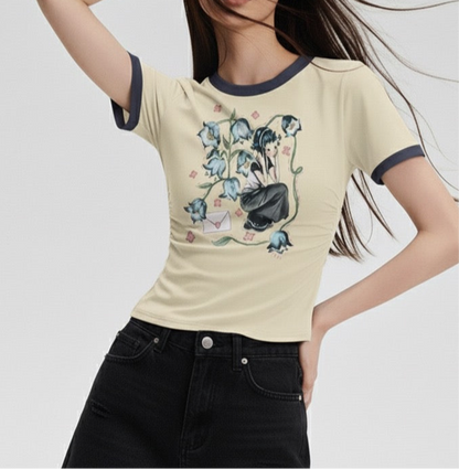 Short Sleeve Round Neck Printed Slim Fit