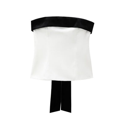 Women's Clothing INS Internet Celebrity Design Sense Personality Bow Decorative Tube Top