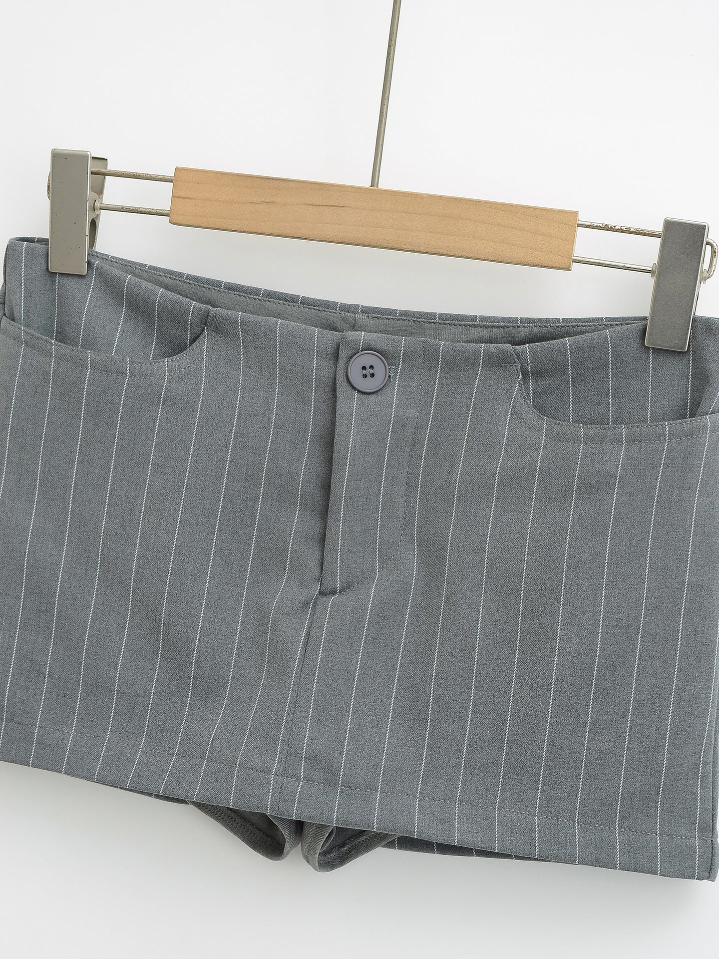 Vertical Striped Low-Waist Ultra-Short Skirt