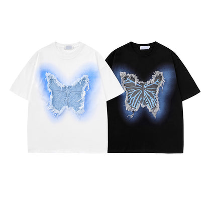 Patch Decorated Couple Ins Student Short Sleeve T-Shirt for Women