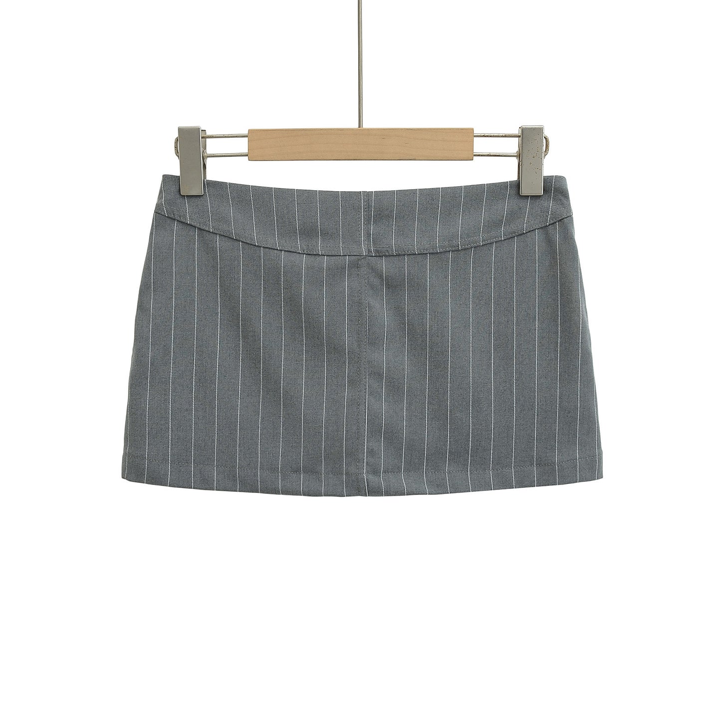 Vertical Striped Low-Waist Ultra-Short Skirt