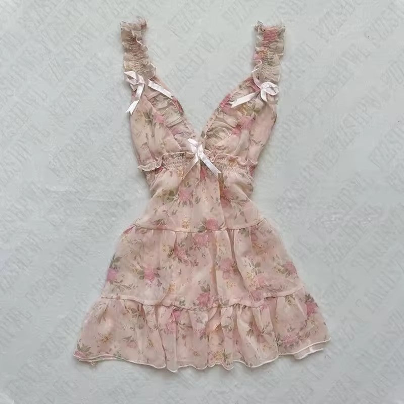 Short Sleeve Lace Retro Fashion Slim Waist-Cinching Versatile Plaid Dress