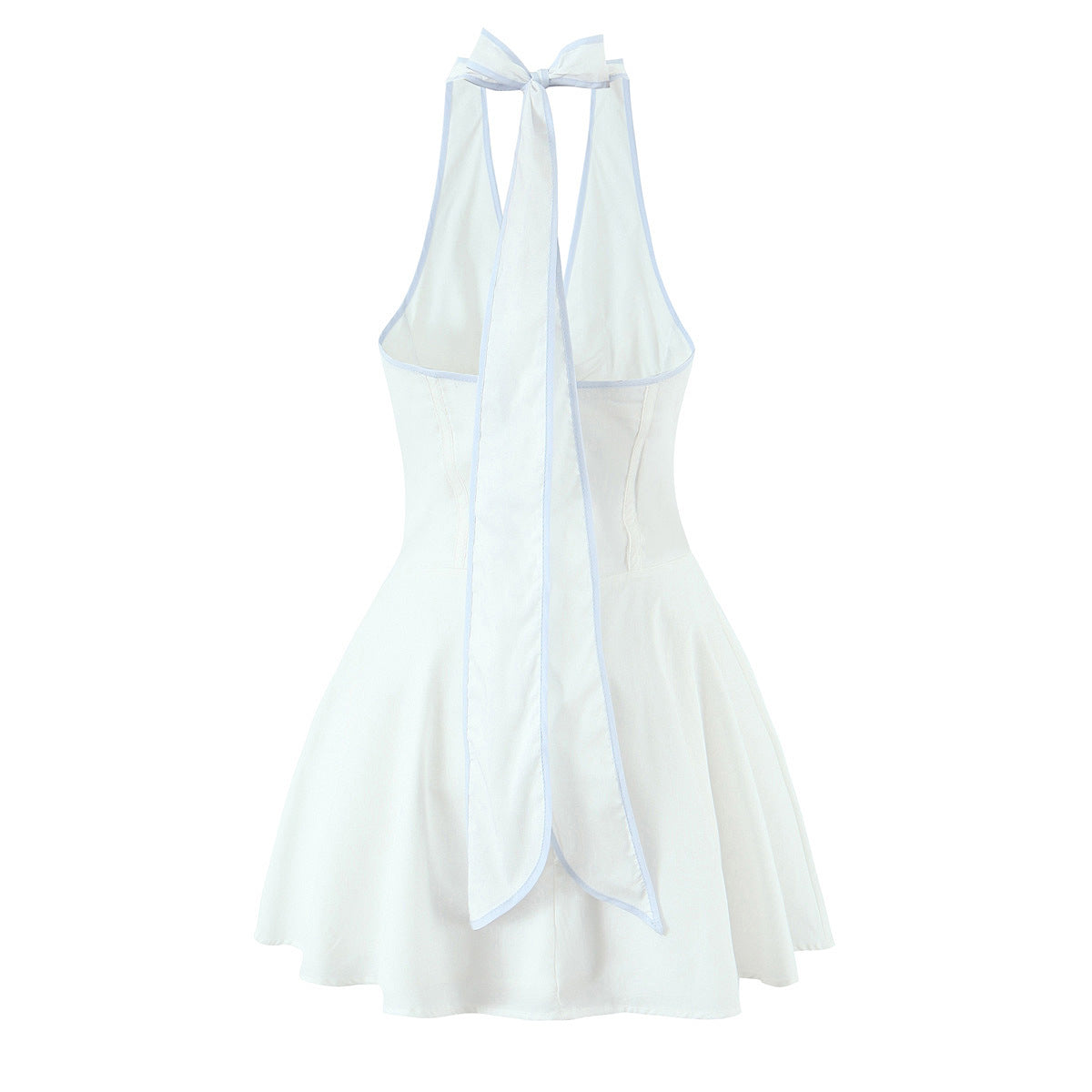 Tie-Neck Waist-Cinching Dress
