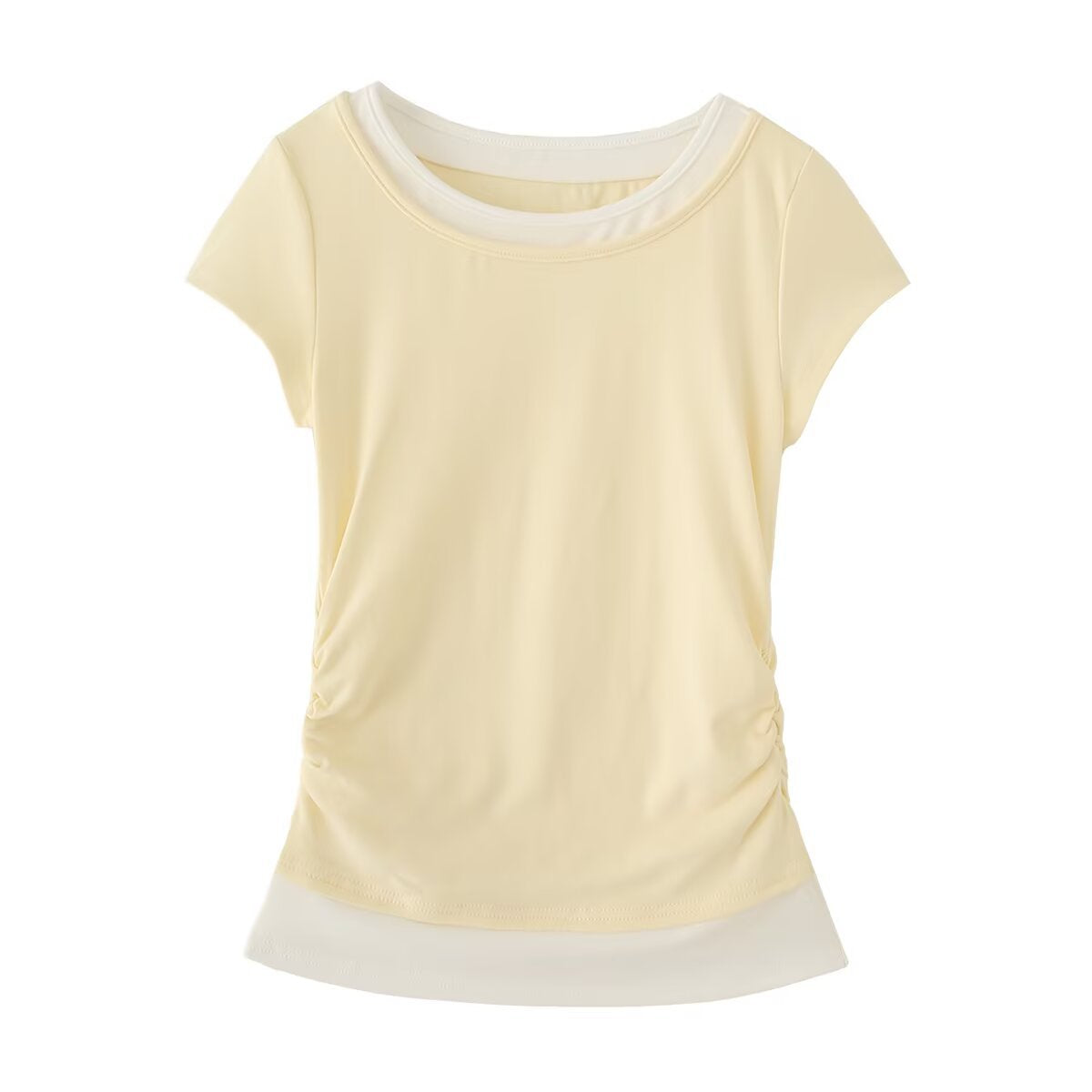 Round neck slim fit short sleeved T-shirt