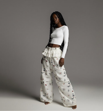 Wide Leg Pants with Flap Design for Women Summer Loose Cargo Trousers