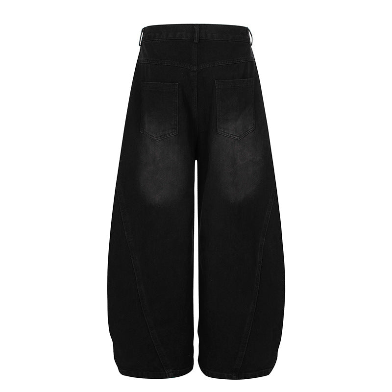 Leopard print wide leg jeans