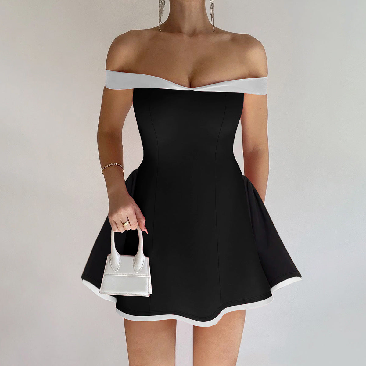 Women's Strapless Unique Evening Dress Slim Fitted Pencil Dress