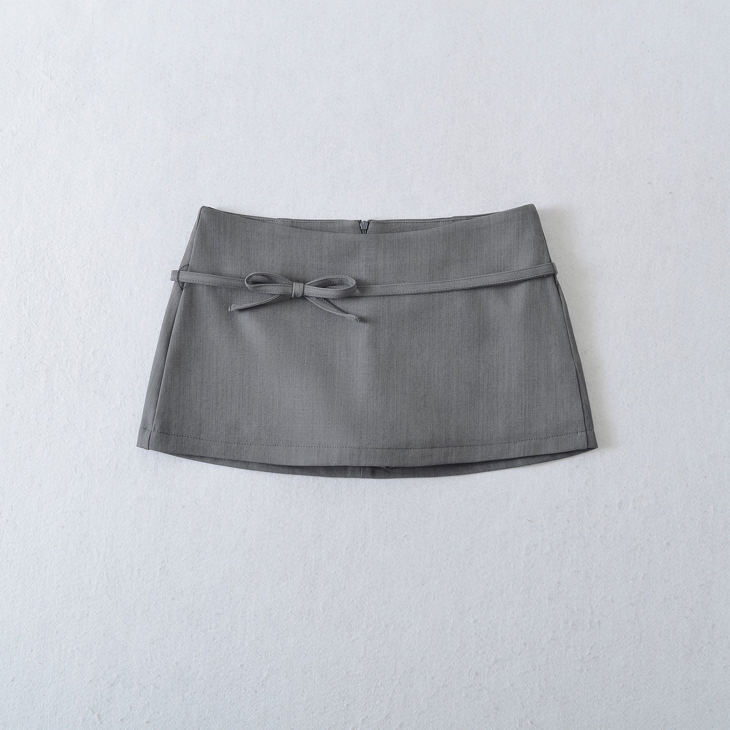 Elastic Waist Tie Belt Butterfly Knot Lined Pencil Skirt