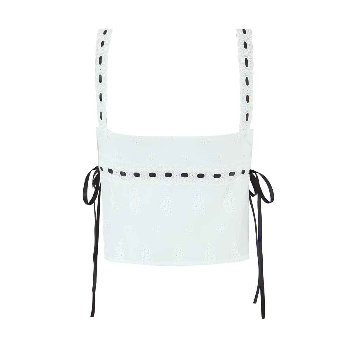 Color blocked lace up suspender+color blocked lace up skirt set for women